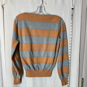 Lacoste Women's Striped Sweater - Orange and Gray